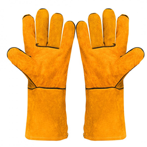 Wholesale Waterproof Heat Resistant Red Cowhide Double Layer Safety TIG Welding Gloves - Product Image 3