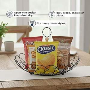 Panier de rangement compact en métal noir, étagère de salle de bain en maille robuste - Product Image 1