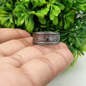 Black Plated Fish <b>Spinner</b> <b>Ring</b> Ocean Fidget <b>Ring</b> Handmade Anxiety Relief <b>Ring</b> Boho Statement <b>Ring</b> Gift for Her / Him - Product Image 3