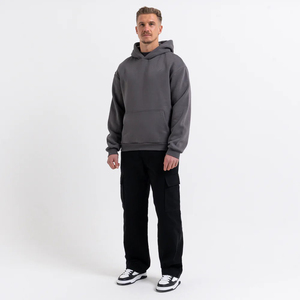 Sweat à capuche d'hiver pour homme, design personnalisé, logo imprimé sur le devant, coupe classique, tissu personnalisé polyester/coton, respirant, coupe-vent - Product Image 4