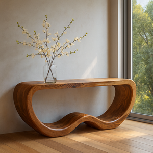 Mesa Consola Moderna Vintage Hecha a Mano, Duradera, de Alta Calidad, con Superficie de Madera Maciza Natural, Estilo Rústico, para Sala de Estar - Product Image 2