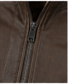 Veste en cuir marron de haute qualité pour homme, style automne, fausse fourrure - Product Image 4