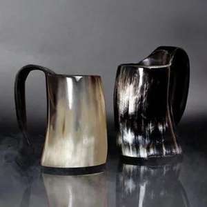 Chopes à bière viking en corne naturelle, finition artisanale, qualité supérieure, vente en gros, best-seller, provenance Inde. - Product Image 1