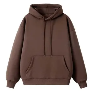Sudadera con capucha para hombre, cálida y gruesa, con cordón de contraste, bolsillo canguro, resistente al viento, cómoda y básica para el invierno. - Product Image 3