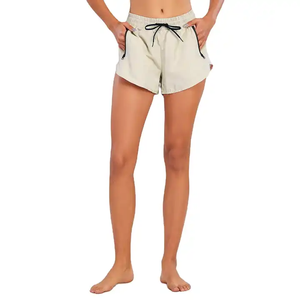 Shorts de Cintura Media con Cordón y Bolsillos para Mujer, Transpirables, de Punto, de Algodón y Elastano, Casuales, Deportivos, de Verano - Product Image 2
