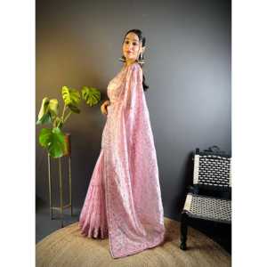 Designer Party Saree with Embroidery Sequins Thread Work for <b>Career</b> <b>Dress</b>-Up - Product Image 4