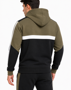 เสื้อฮู้ดซิปหน้าผู้ชาย SINEWY ทรงโอเวอร์ไซส์ มีกระเป๋าหน้า ผ้าฝ้ายผสมโพลีเอสเตอร์ เนื้อเฟรนช์เทอร์รี่ ปักลาย สวมใส่สบายๆ ในฤดูใบไม้ร่วง - Product Image 2
