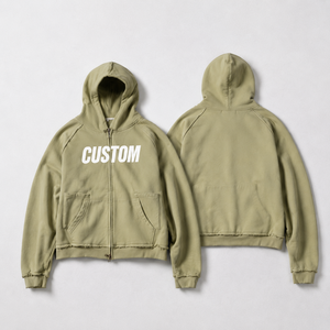 Custom Printed Full <b>Zip</b> Hoodie Men's Cotton Fleece Sweatshirt <b>Hooded</b> Regular Fit Autumn Wear - Product Image 2