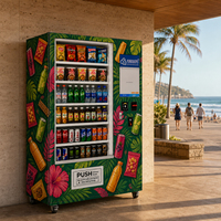 Máquina Expendedora Combinada para Snacks y Bebidas con Elevador de Rieles en Espiral y Gestión Remota