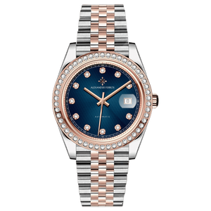 Montre automatique élégante pour homme Alexander Ferros 8021D/05 Sapphire Butterfly Clasp en acier inoxydable Miyota 40 mm résistante à l'eau - Product Image 1