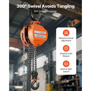 3 Ton Manual Chain <b>Hoist</b> with 6600 Lbs Capacity G80 Galvanized Chain 10 ft Lifting Height Heavy Duty Upgrade to 1 Ton Capacity - Product Image 4