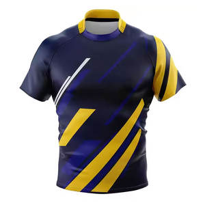 Maillot de rugby personnalisable en polyester 100 %, 320 g/m², respirant, avec logo brodé, durable, pour hommes, vente en gros - Product Image 1