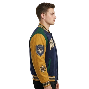 High Quality ODM OEM Custom Premium Patchwork Varsity <b>Jacket</b> Unisex Vintage Letterman <b>Jacket</b> Genuine Leather Sleeves Wool Body - Product Image 4