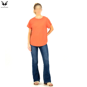 T-shirts d'été pour femmes en gros – Respirants, doux, unis, décontractés, couleur unie, col rond, manches courtes - Product Image 3