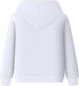 Unisex <b>White</b> Hooded <b>Sweatshirt</b> Regular Fit Casual Knitted Long Sleeve Solid Color Hoodie Autumn Wear - Product Image 2