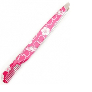 แหนบดึงขนคิ้วแบบแฟนซี ปลายเฉียง ทำจากโลหะเหล็ก ขนาด 4 นิ้ว เคลือบสี - Product Image 5