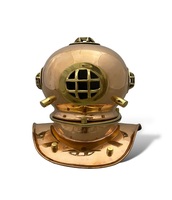 Casco da Immersione Vintage in Ottone Lucidato, Antico Casco da Sub Tradizionale Marittimo, Oggetto da Collezione Nautico Artigianale in Metallo per Esposizione