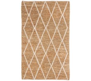 Handwoven Cotton <b>Bath</b> Mat Beige Tufted Diamond Pattern Anti Slip Absorbent Washable Bathroom Rug Floor Carpet Home Decor Mat - Product Image 1
