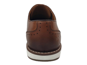 Chaussures Oxford synthétiques marron pour hommes, bout rond, à lacets, respirantes, légères, toutes saisons, style marche - Product Image 2