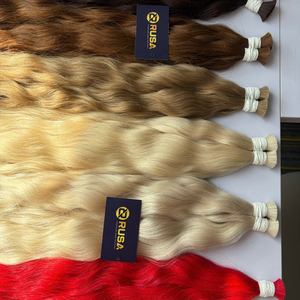 RUSA HAIR Bulk Hair Extensions 100g Vietnamese Human Virgin Hair Super Double Drawn No Synthetic Blond Color - Product Image 3