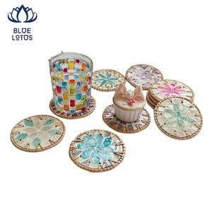 BEST-SELLER – Set de table et sous-verre en mosaïque de rotin tressé durable, résistant à la chaleur, vaisselle très prisée - Product Image 1