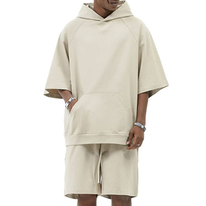 Nuevo Conjunto de Sudadera con Capucha y Pantalones Cortos de Dos Piezas para Hombre, Estilo Lujoso, 100% Algodón, Personalizado, Transpirable, Lavado Ácido, 400g, Ropa Deportiva Urbana - Product Image 4