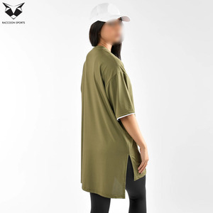 Camiseta Larga de Moda Modesta para Mujer, Corte Regular, Estilo Casual, Algodón Suave, Transpirable, Ecológica, Ligera, para Uso Diario - Product Image 4