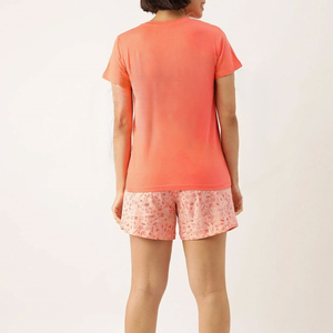 Conjunto de 2 Piezas para Mujer, Primavera-Verano 2025, Color Sólido, Manga Corta, Pantalones Cortos Casuales - Product Image 2