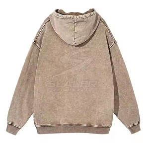 เสื้อฮู้ดสไตล์สตรีทแวร์พรีเมียม ล้างสีแบบแอซิดวอช ผ้าฝ้าย มีกระเป๋าจิงโจ้ เหมาะสำหรับสวมใส่ลำลองในเมืองทุกวัน - Product Image 2