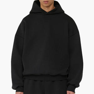 Cropped luxury 500gsm Cotton <b>Hoodie</b> <b>Plain</b> Pullover heavyweight <b>Hoodie</b> Blank boxy drop shoulder Cropped <b>hoodie</b> - Product Image 6