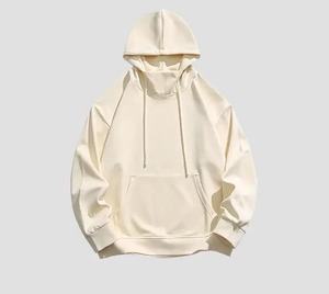 เสื้อสเวตเชิ้ตคอกลมทรงโอเวอร์ไซส์สำหรับผู้ชาย สีพื้น เรียบง่าย ระบายอากาศได้ดี ผ้าถักเนื้อกำมะหยี่ 100% ผ้าฝ้าย ทรงหลวม แขนยาว สำหรับฤดูใบไม้ผลิ - Product Image 3