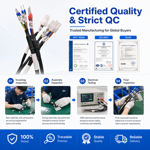 Harnais de câblage industriel multi-cœurs personnalisé avec connecteurs JST et bornes étiquetées pour systèmes de contrôle - Product Image 3
