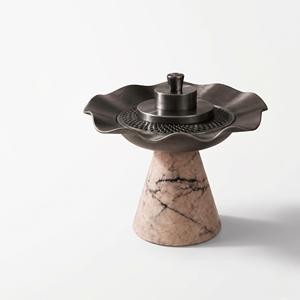 Quemador de Incienso Moderno con Base de Resina y Tapa Metálica Ondulada, Hecho a Mano, Elegante Centro de Mesa, Decoración de Lujo para Mesa, Porta Incienso Árabe Oud Bakhoor - Product Image 2
