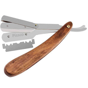 Custom logo razor Stainless Steel Folding Shaving Knife with Straight Edge Barber Razor - Product Image 2