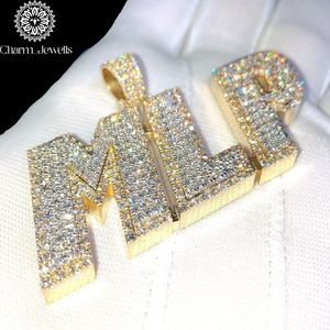 จี้ห้อยคอ Charm_Jewells เงินแท้ 925 ชุบทอง 22k ประดับมอยส์ซาไนต์และไข่มุกน้ำจืดทรงกลม สไตล์ฮิปฮอป สำหรับทั้งชายและหญิง ได้รับการรับรองจาก IGI - Product Image 5