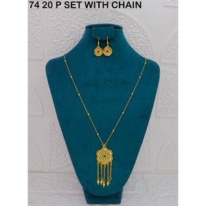 ชุดสร้อยคอจี้ห้อยทรงเจลาห์เคลือบทองสวยงาม สไตล์ชาติพันธุ์ ชุดเครื่องประดับโลหะผสมทอง สร้อยคอสำหรับผู้หญิง เครื่องประดับแฟชั่น - Product Image 6