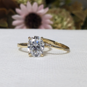 2.90 Ct Oval Cut Lab Grown <b>Diamond</b> Hidden Halo Engagement <b>Ring</b> Set IGI Certified Luxury Bridal Set for Women Solid 14K Yellow - Product Image 1