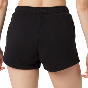 Custom <b>Womens</b> Black Cotton Fleece <b>Short</b> <b>Shorts</b> Elastic Waist Side Pockets Rolled Hems Relaxed Fit <b>Lounge</b> Private Label Wholesale - Product Image 3
