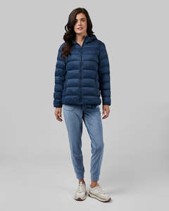 Chaqueta Acolchada con Capucha Unisex, Cortavientos de Invierno, Cierre de Cremallera Informal, Color Sólido, Relleno de Poliéster, Corte Regular - Product Image 3
