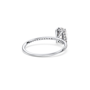 Bague de fiançailles REYES exquise avec diamant de laboratoire HPHT CVD taille coussin de 1,17 carat et pierres latérales, en or massif 14K plaqué rhodium - Product Image 6