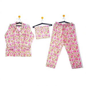 ชุดนอนพิมพ์ลายดอกไม้สำหรับผู้หญิง, ชุดนอนผ้าฝ้ายระบายอากาศได้ดีสำหรับทุกฤดูชุดนอน/ชุดนอนสำหรับฤดูใบไม้ผลิฤดูร้อนฤดูใบไม้ร่วงฤดูหนาว - Product Image 1