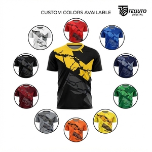 Camiseta de Fútbol Sublimada Personalizada, Negra y Amarilla, Transpirable, Uniforme de Equipo de Secado Rápido, Camiseta de Fútbol con Impresión OEM, Ropa Deportiva para Hombre - Product Image 5