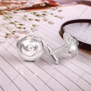 Mancuernillas de plata hechas a mano para hombre, accesorios clásicos para camisa formal, corona, boda, aniversario, fiesta, novio - Product Image 1