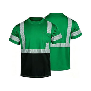 Camiseta de Seguridad Reflectante para Hombre, Manga Corta, Cuello Redondo, Estilo Ropa de Trabajo, Diseño a Rayas, Secado Rápido, Corte Regular, 100% Poliéster - Product Image 5
