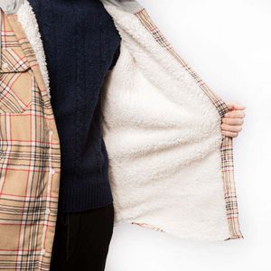 Chaqueta de Franela a Cuadros Oversize, Color Sólido, Estilo Vintage, para Caza y Senderismo al Aire Libre, Transpirable, con Cierre de Cremallera, para Invierno - Product Image 2