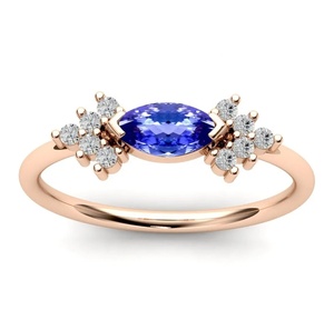 Anillo de Boda de Plata de Ley 925 con Tanzanita Natural Certificada por IGI, Diseño Personalizado, Joyería Hecha a Mano, Artículos al por Mayor en Venta - Product Image 1