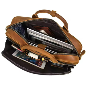 Sac à bandoulière pour ordinateur portable de haute qualité, marron, de marque, sacs fourre-tout, sacs à main, logo personnalisé, sac messager en toile multi-usages pour hommes - Product Image 1