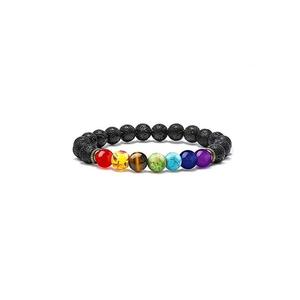 Pulsera de siete chakras natural con cuentas de múltiples piedras preciosas para Reiki, meditación, sanación energética, joyería al por mayor, 8 mm - Product Image 6