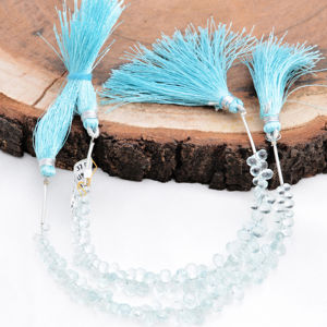 Cuentas de Aguamarina Natural, Piedras Preciosas Naturales, Cuentas de 3x4 a 5x6 mm para la Elaboración de Joyería Fina - Product Image 1