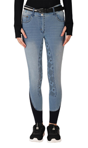 Pantalones de equitación de cuero genuino elásticos de corte ajustado para mujer, transpirables, antideslizantes, de talle alto, tipo leggings para montar a caballo - Product Image 2